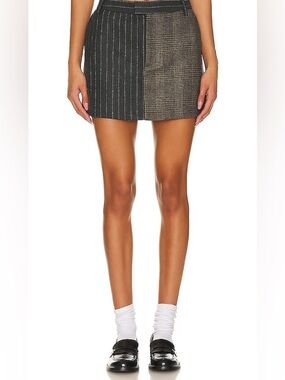 Rails Prim Skirt in Pinstripe Plaid Mix Gray Size 6